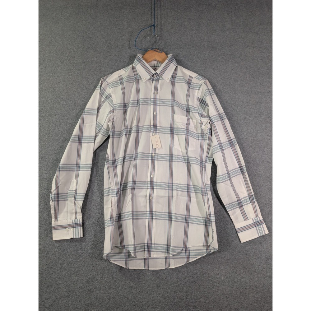 VTG Daniel Hechter Mens M Plaid Button Up Shirt NWT Flaws Macy's 90s Ivy Prep